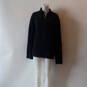 FACONNABLE NAVY BLUE 3/4 ZIP SWEATER SZ XL*